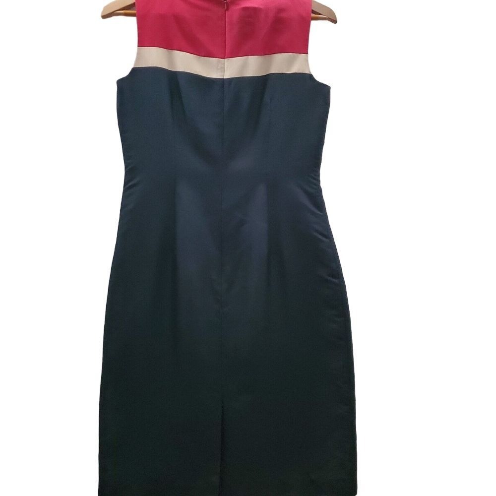 Talbots Dress Women 4 Silk Color Block Sleeveless Lined Office Career Date Night - Picture 11 of 15